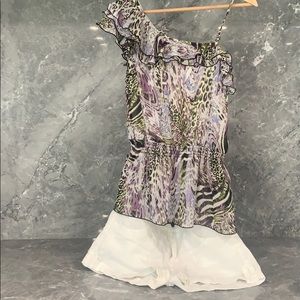 💖Set one shoulder blouse and white shorts